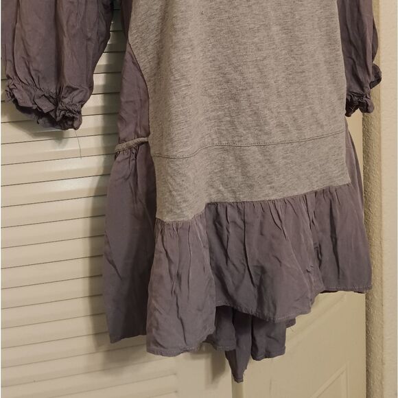 Luxurious Gray casual top- feels like raw silk - Picture 3 of 8